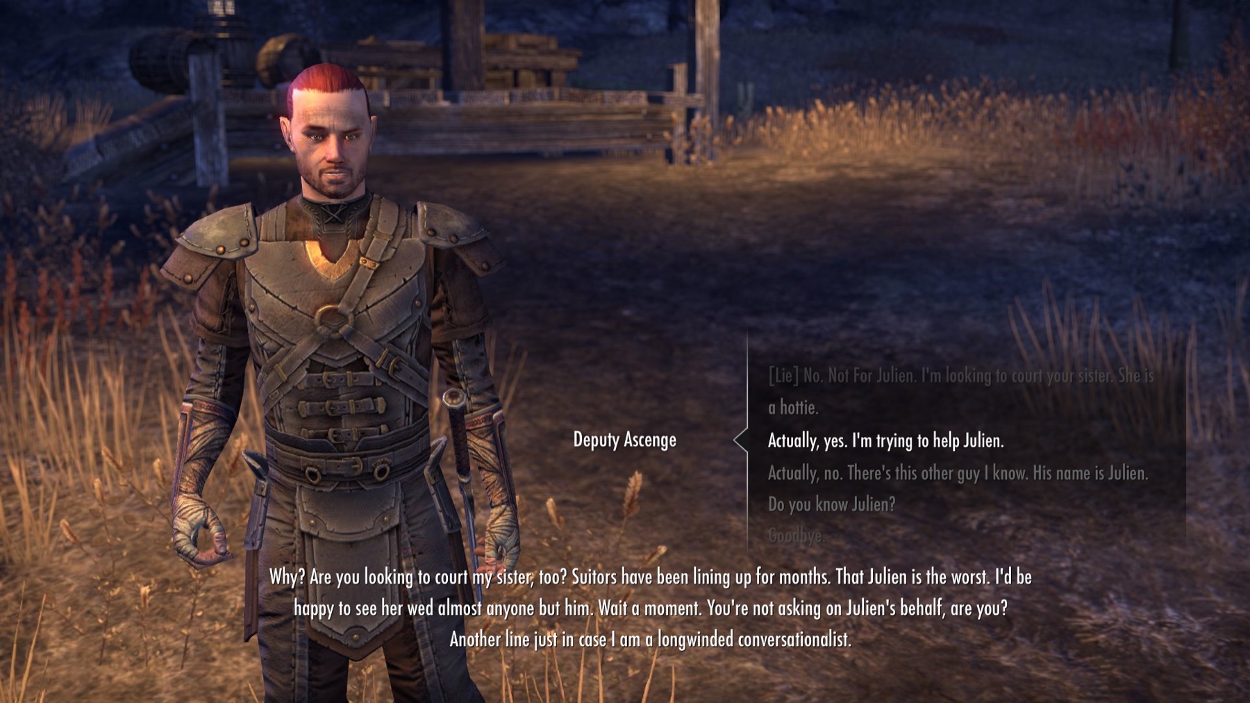 An ESO conversation in play on console